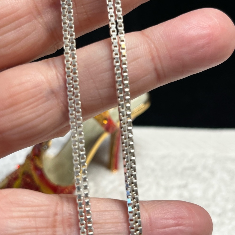 Men’s Italian Sterling Silver box Chain -vintage